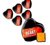 Flamin Heart Chilli Cheese 6 Pack (1200g). A Delicious Cheddar Cheese With A Chilli Kick, Sealed In Heart Shaped Black Wax. The Perfect Valentines Cheese Gift. The Chuckling Cheese Company.