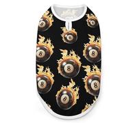 Flaming 8 Ball Billiards Dog And Cat Clothes Pet Summer Sleeveless T Shirt Basic Vest S