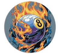 Flaming 8 Ball Image, Vector Illustration Puzzle 1000pcs (67.5x67.5cm) Erwachsene Puzzle,Home Decor