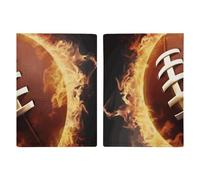 Flaming American Football Passport Holder, ID Card Protector Case Passport Holder with Slot Passports Travel Wallet Document Cover for Women And Men