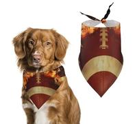 Flaming American Football Pet Scarf,Soft Durable Triangle Dog Bandanas Lightweight Breathable Comfortable Pet Bib for Small Medium Large Breed.