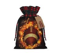 Flaming American Football Printed Gift Bag, Perfect Color Blocking Burlap Gift Bag