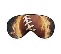 Flaming American Football Sleep Mask for Women Men Side Sleeper Eye Cover with Adjustable Strap Soft Breathable Blackout Mask Slip-Free Deep Sleeping Travel Essentials