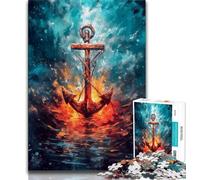 Flaming Anchor 1000 Piece Jigsaw Puzzles for Adults & Teens,Brain Intelligence Challenge Addictive Toys for Home Decoration (38x26cm)