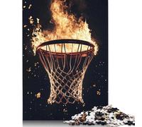 Flaming Basketball Hoop Jigsaw Puzzles Puzzle for Adults Kids. 1000 Piece Great Gifts Challenge Toy Educational Game Home Decoration for Adults& Kids Age 14 Years Up 1000pcs (40x28cm)