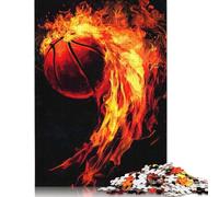 Flaming Basketball Jigsaw Puzzles Puzzles for Adults Kids. 1000 Pieces Great Gifts Challenge Toy Educational Game Home Decoration for Educational Games Gifts 1000pcs (75x50cm)