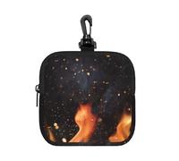 Flaming Charcoal Grill Pattern, Square Zipper Storage Bag, Neoprene Coin Purse, Small Wallets, Change Pouch, Change Purse