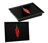Flaming Chilli Lap Tray, Black