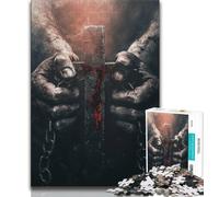 Flaming Cross 2000 Pieces Jigsaw Puzzles For Teens And Adults,Challenging Game Gifts for Is Ideal As A Gift for The Whole Family 70x100cm