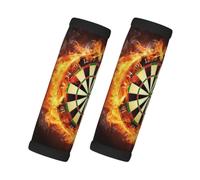Flaming Dartboard Fire Dart Board 3D, 2 Pcs Luggage Handle Wrap Grips, Comfort Soft Handle Covers Luggage Tag