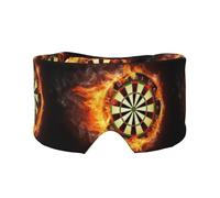 Flaming Dartboard Fire Dart Board 3D, Full Eye Covers Light Blocking Eye Mask Sleep Eye and Ear Muffs