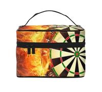 Flaming Dartboard Fire Dart Board 3D, Makeup Bag, Portable Cosmetic Bag for Women - Travel Cosmetic Organizer, Toiletry Pouch, The Go-to Gift That Never Disappoints for Special Moments