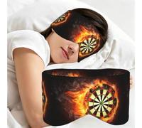Flaming Dartboard Fire Dart Board 3D, Sleep Mask for Home Travel, Full Eye Covers Light Blocking Eye Mask Sleep Eye and Ear Muffs
