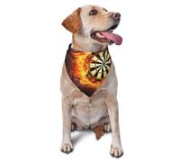 Flaming Dartboard Fire Dart Board 3DDog Bandanas Cat Puppy Scarfs Washable Pet Handkerchief