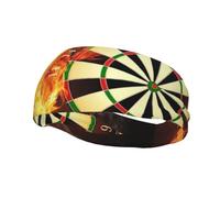 Flaming Dartboard Fire Dart Board 3DHair Bands for Men Woman Headband Running Headband Sweat Wicking Gym