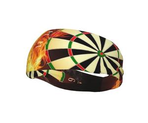 Flaming Dartboard Fire Dart Board 3DHair Bands for Men Woman Headband Running Headband Sweat Wicking Gym