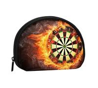Flaming Dartboard Fire Dart Board 3DSmall Makeup Sanitary Napkin Storage Bag,Women's Cosmetic Coin Purse