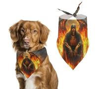 Flaming Death Dog Bandana Adjustable Pet Scarf Bib Cute Triangle Handkerchief for Dogs Cats Gifts