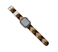 Flaming Dice Luck Silicone Watch Band Compatible with IWatch Series Ultra 1, 2, Series 9, 8, 7, 6, 5, 4, 3, 2, 1, SE