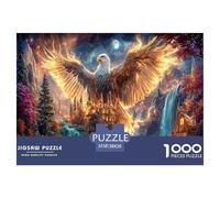 Flaming Eagle Jigsaw Puzzles Puzzle for Adults Kids. 1000 Pieces Forest Stream Impossible Challenge Toy Home Decoration for Adults& Kids Age 14 Years Up 38x26cm/1000pcs