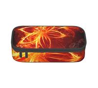 Flaming Fire Flowers Print Pencil Bag Pen Case, Large Capacity Stationery Pouch Pencil Holder Desk Organizer for School Office Supplies