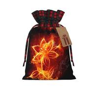 Flaming Fire Flowers Printed drawstring gift bags color-blocked drawstring gift bags suitable for birthdays candy party decorations