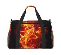 Flaming Fire Flowers Printed Hand-Held Travel Bag, Personal Belongings, Sports and Fitness Bag, Long-Distance Travel