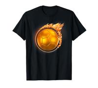 Flaming Gold Soccer Ball Fireball Flames Soccer Player Coach T-Shirt
