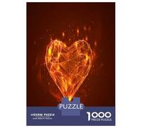 Flaming Heart Jigsaw Puzzle 1000 Piece Jigsaw Puzzle for Adults Night Atmosphere Relaxation Focus 38x26cm/1000pcs