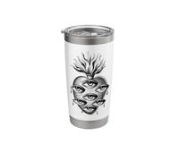 Flaming Heart Trippy Eyes Tattoo Gothic Stainless Steel Insulated Tumbler