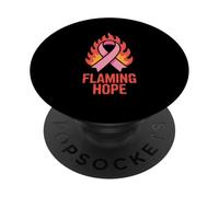 Flaming Hope Pink Ribbon Fire Breast Cancer Awareness PopSockets Adhesive PopGrip