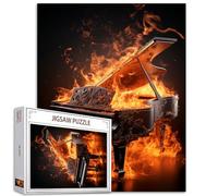 Flaming Instruments Jigsaw Puzzles for Adults 1000 Pieces,Musical Piano Art Jigsaw Puzzle Colorful DIY Sounds of Music Puzzles for Home Decoration Gifts, Family Puzzle Perfect for Game Nights