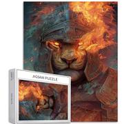 Flaming Lion 1000 Piece Jigsaw Puzzles for Adults War Style Art Jigsaw Puzzle Challenging Family Activity Games Colorful DIY Craft Puzzle for Home Decor Gifts 50×70cm