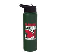 Flaming Locks Rocking Blocks - Red Hair Red Head Redhead Stainless Steel Insulated Water Bottle