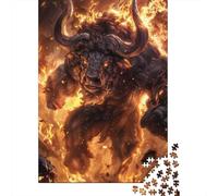 Flaming Minotaur Charge 1000 Piece Jigsaw Puzzle for Adults, 52x38cm/1000pcs, Quiet Home Activity, Evening Leisure And Year-Round Leisure