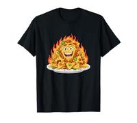 Flaming Nacho Face Spicy Jalapeno Snack Humor T-Shirt