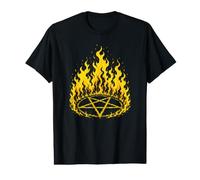 Flaming Pentagram Value Graphic T-Shirt