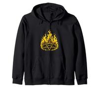 Flaming Pentagram Zip Hoodie