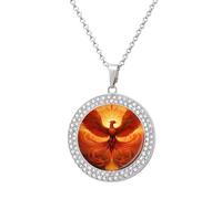 Flaming Phoenix Bird Diamond Necklace for Women Cute Alloy Pendants Necklace Jewelry Gift