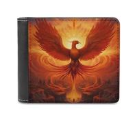 Flaming Phoenix Bird Men's Bifold Wallet Slim Cash Card Holder Leather Purse