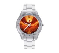Flaming Phoenix Bird Men's Watches Stainless Steel Watch Strap Analog Quartz Watch Business Wristwatches