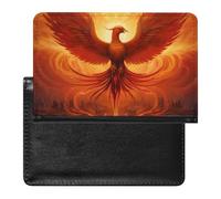 Flaming Phoenix Bird Passport Wallet Cute Passport Case with Card Slot Travel Passport Holder Cover