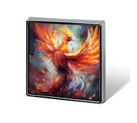 Flaming Phoenix Bird Square Lapel Tie Pin Buttons Brooch Badge Pin Clothes Hat Accessories for Men Women