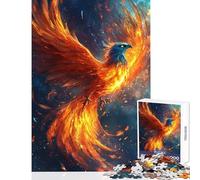 Flaming Phoenix Soars Jigsaw Puzzles 1000 Pieces for Teenagers Boost Memory And Cognitive Function Calm Peaceful Leisure Activity (50X75cm)