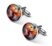 Flaming Phoenixes Bird Cute Shirt Cufflinks for Men Long Sleeve Suit Metal Cuff Links Jewelry Accessories