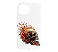 Flaming Screaming Skulls Fiery Shocking Horror Case for iPhone 15