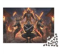 Flaming Shadow Ninja 1000 Piece Wooden Jigsaw Puzzle,Educational Toy,Impossible Challenge,Adults & Kids 14+,Wood,Home Wall Decor,Gift Idea,Stress Relief (75x50cm)