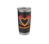 Flaming Skeleton Hands Heart Unbreakable Gothic Love Stainless Steel Insulated Tumbler
