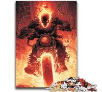 Flaming Skull Riding Motorcycle Puzzles for Teenagers Teens 2000pc Puzzle,Challenging Family Activity Games DIY Toy for Home Wall Decor Gifts (70X100cm)