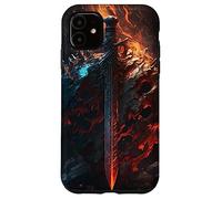 Flaming sword and shield the symbol of the warrior Case for iPhone 11